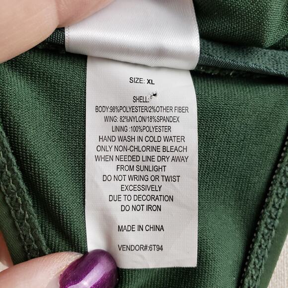 IKA-KUL Size XL Crochet Lattice Front Bikini Top Army Green Boho Festival Halter - Picture 5 of 6